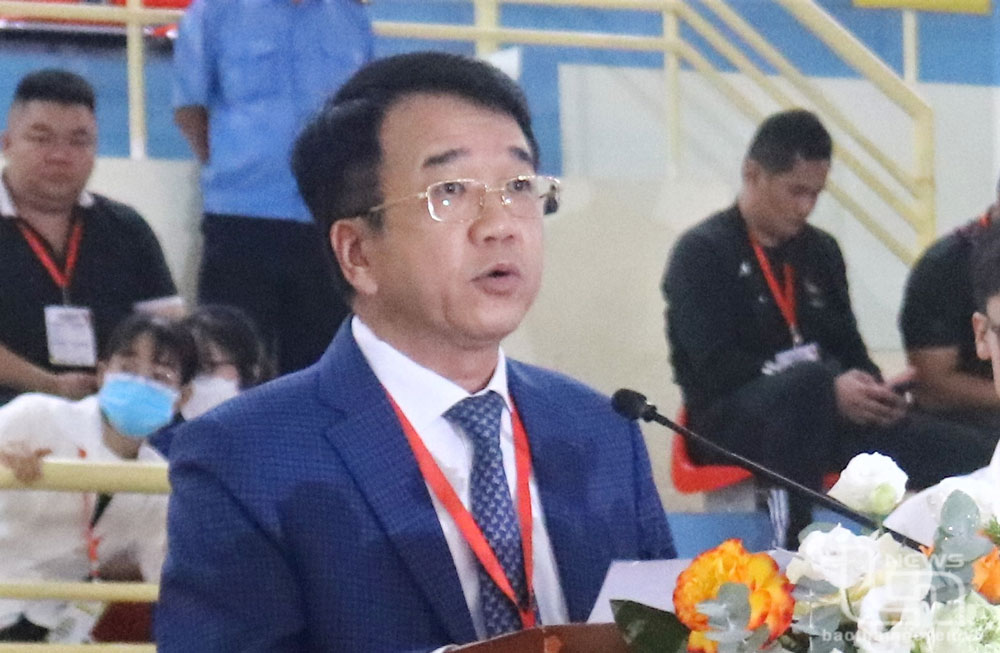 Đồng chí Nguyễn Thanh Bình, Ủy viên Ban Thường vụ Tỉnh ủy, Phó Chủ tịch Thường trực UBND tỉnh Thái Nguyên, Trưởng Ban Tổ chức Giải, phát biểu khai mạc.