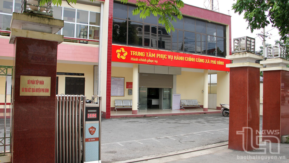 Trụ sở Bộ phận Tiếp nhận và trả kết quả huyện Phú Bình cũ được cải tạo làm Trung tâm Phục vụ hành chính công xã Phú Bình mới.