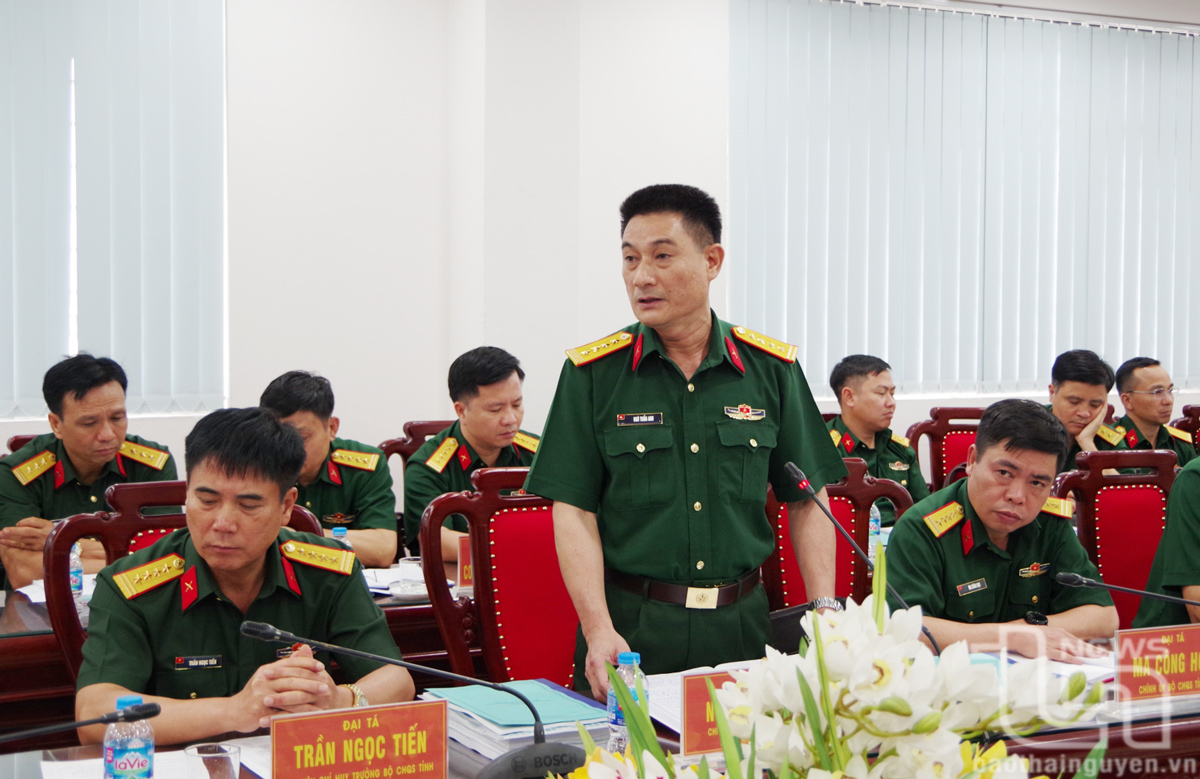 Đại tá Ngô Tuấn Anh phát biểu.