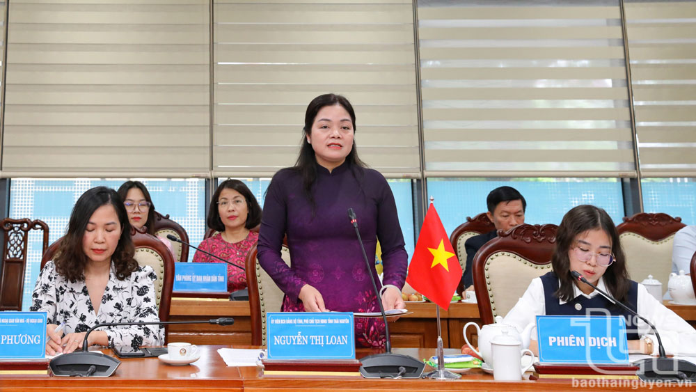 Phát biểu tại buổi tiếp và làm việc, đồng chí Phó Chủ tịch UBND tỉnh Thái Nguyên Nguyễn Thị Loan
