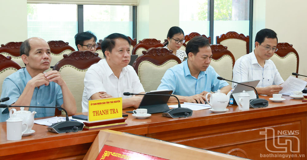 Các đại biểu tham dự Hội nghị tại điểm cầu Thái Nguyên.