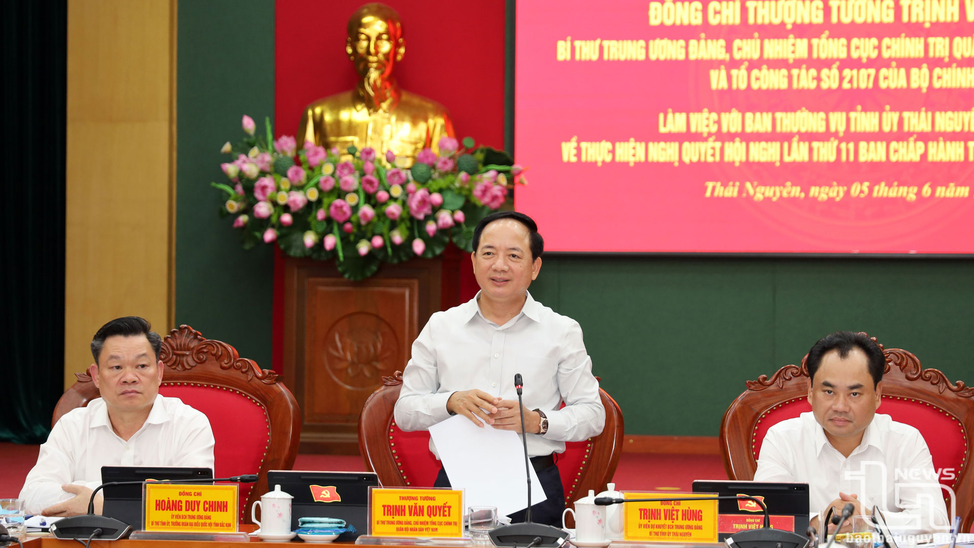 Tổ công tác của Bộ Chính trị làm việc với Ban Thường vụ Tỉnh ủy Thái Nguyên, Bắc Kạn