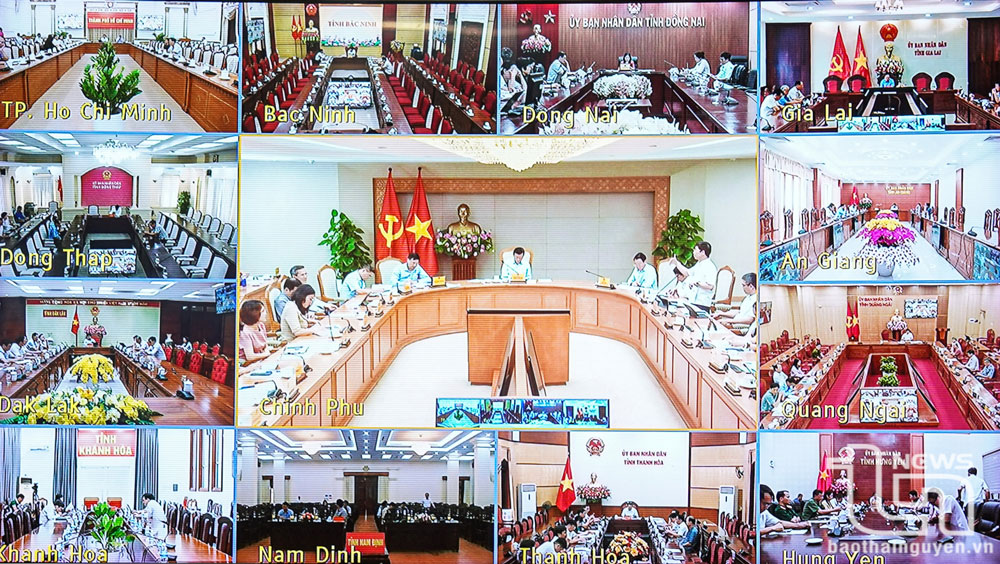 Hội nghị được kết nối trực tuyến từ Trụ sở Chính phủ tới UBND các tỉnh, thành phố trực thuộc Trung ương.