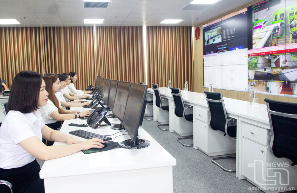 Trung tâm Điều hành thông minh tỉnh Thái Nguyên hoạt động hiệu quả, đáp ứng yêu cầu chuyển đổi số của tỉnh. Ảnh: TL