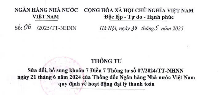 Sửa đổi quy định về nguyên tắc thực hiện hoạt động đại lý thanh toán