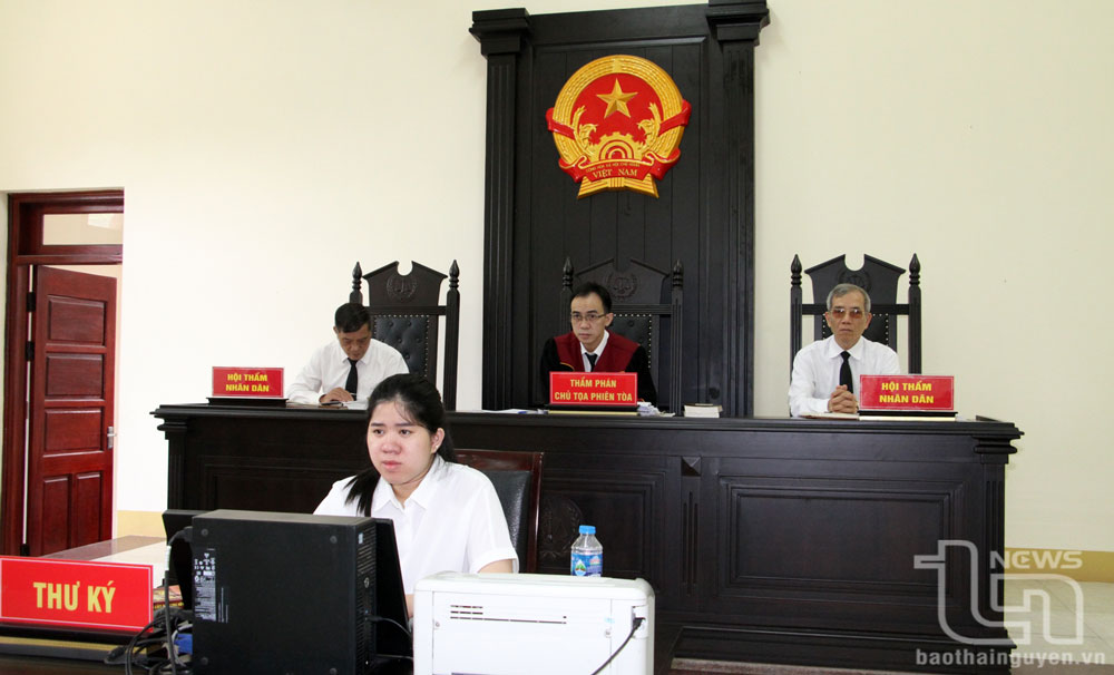 Hội đồng xét xử của Tòa án nhân dân TP. Thái Nguyên tại phiên tòa.