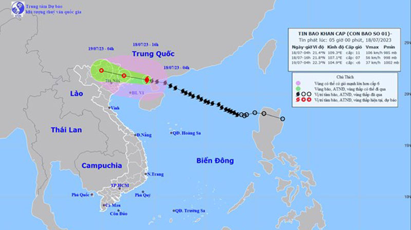 Cơn bão số 1: Gió giật cấp 14, cách Móng Cái khoảng 140km