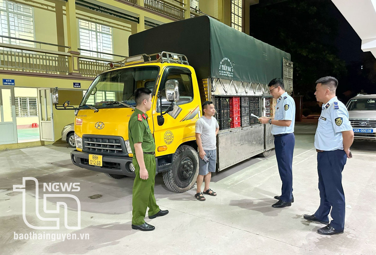 Đội Quản lý thị trường số 1 phát hiện xe ô tô của ông Lê Văn Quang, trú tại huyện Vĩnh Tường, tỉnh Vĩnh Phúc chở trên 1,4 tấn hoa quả
không đảm bảo an toàn đi tiêu thụ tại thị trường Thái Nguyên.