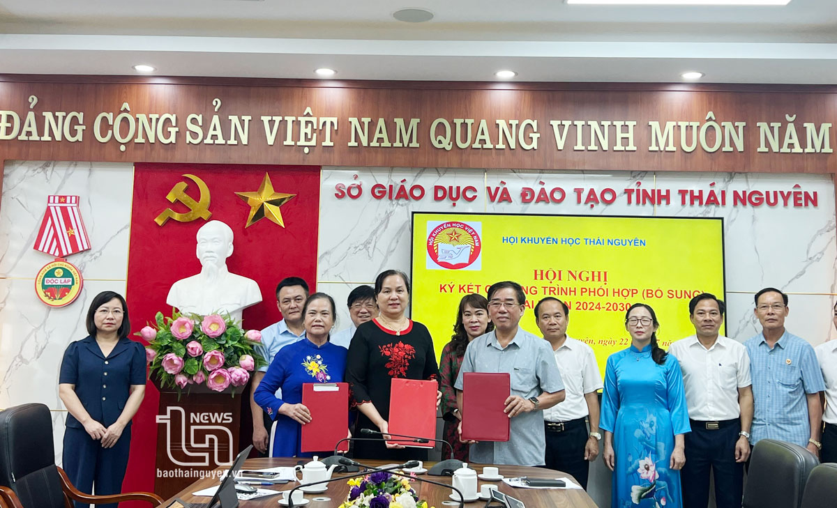 Hội Khuyến học tỉnh Thái Nguyên ký chương trình phối hợp với các đơn vị