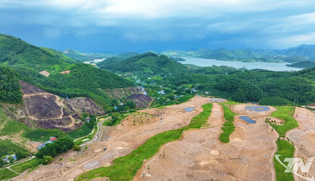 Dự án Khu thể thao sân golf Tân Thái (xã Đại Phúc, Thái Nguyên) đang được đẩy nhanh tiến độ (Ảnh: Anh Tuấn)