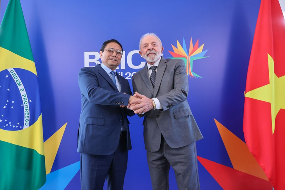 Thủ tướng Phạm Minh Chính và Tổng thống Brazil Luiz Inacio Lula da Silva. Ảnh: VGP