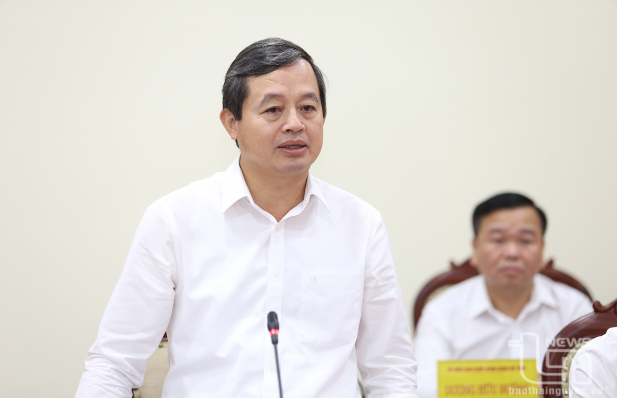 Đồng chí Phạm Hoàng Sơn, Phó Bí thư Tỉnh ủy, Chủ tịch UBND tỉnh, phát biểu tại Hội nghị.