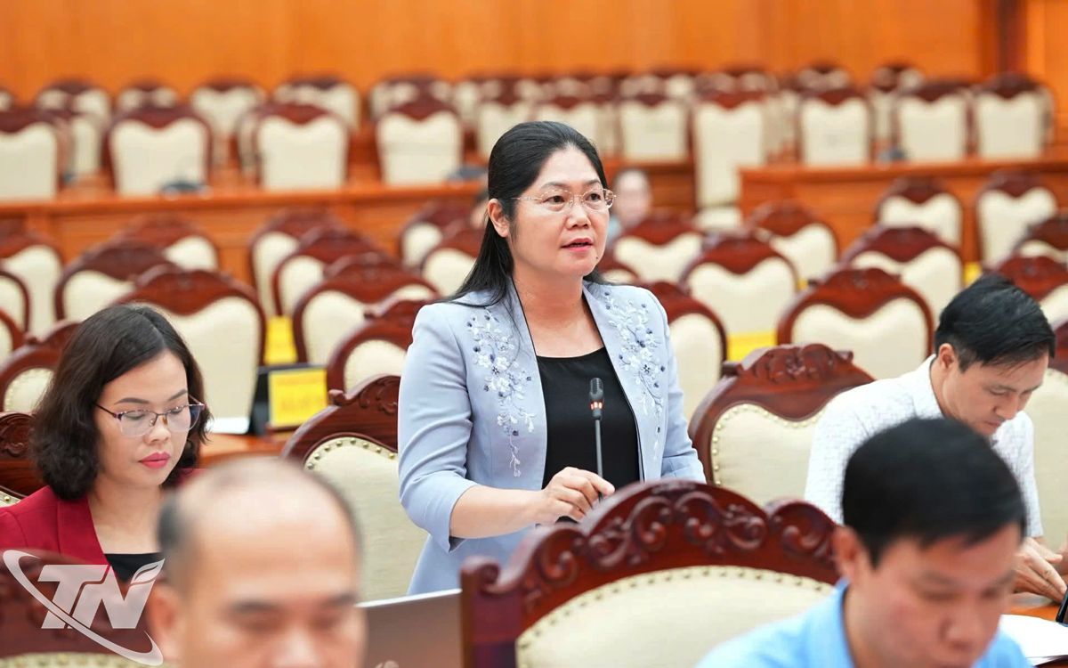 Các đồng chí Ủy viên Ban Thường vụ Tỉnh ủy phát biểu tại Hội nghị.