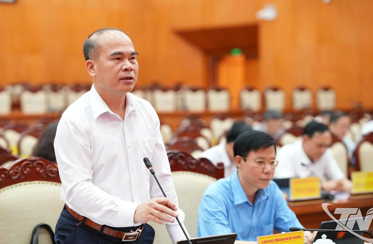 Các đồng chí Ủy viên Ban Thường vụ Tỉnh ủy phát biểu tại Hội nghị.