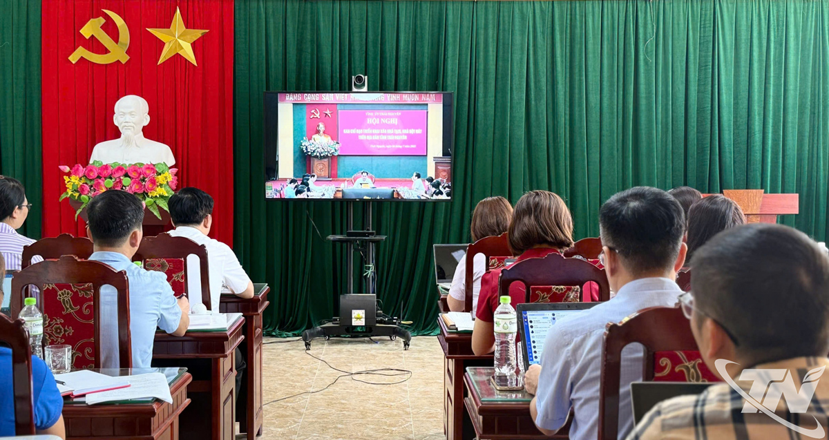Điểm cầu tại xã Na Rì. Ảnh: Vân Đoan
