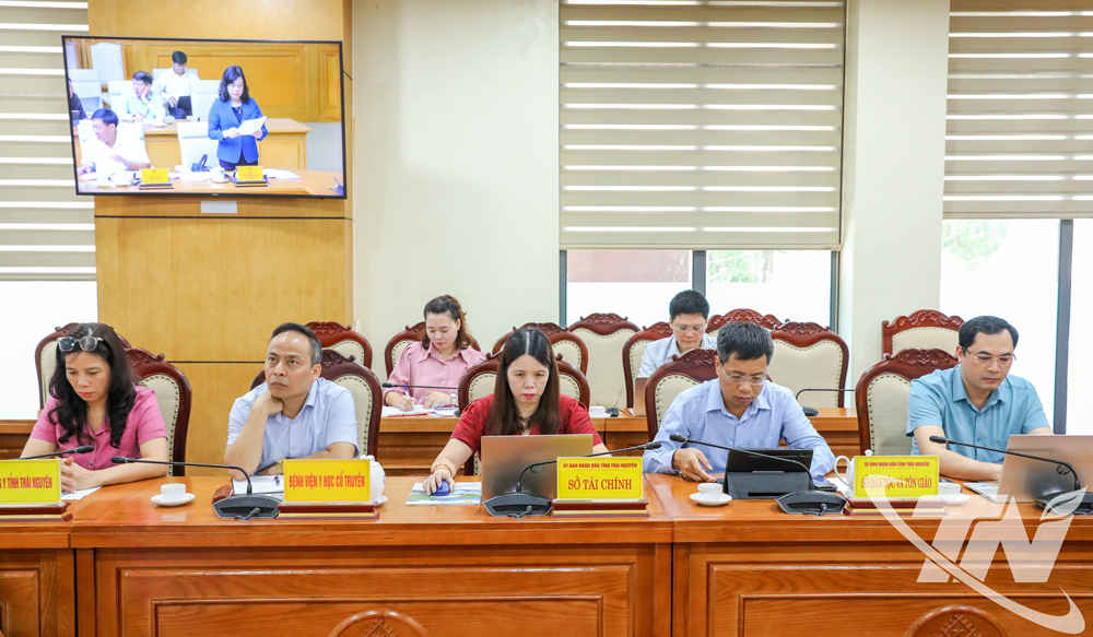 Các đại biểu dự tại điểm cầu tỉnh Thái Nguyên.