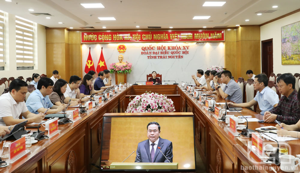 Điểm cầu Đoàn đại biểu Quốc hội tỉnh Thái Nguyên.