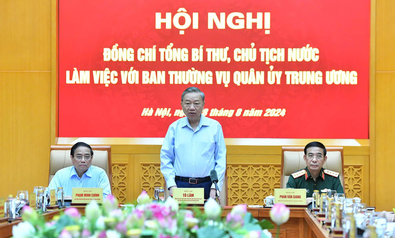 Tổng Bí thư, Chủ tịch nước Tô Lâm làm việc với Quân ủy Trung ương