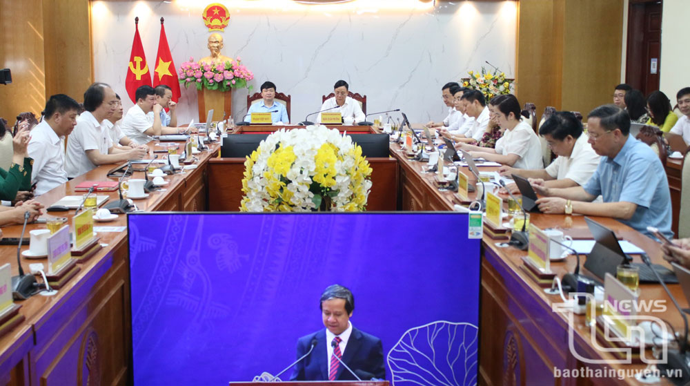 Các đại biểu dự Hội nghị tại điểm cầu Thái Nguyên.