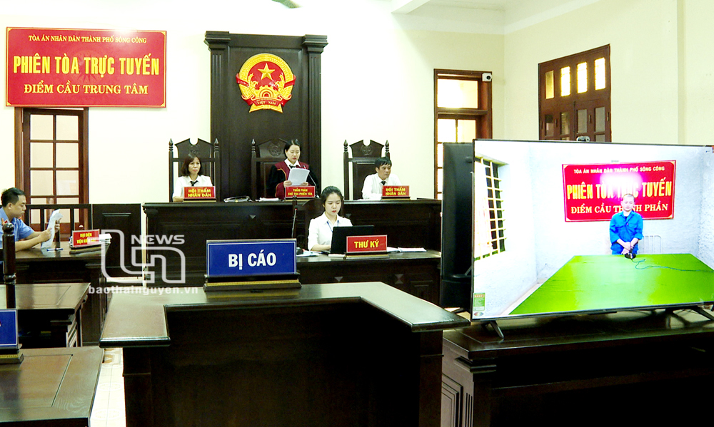 Tòa án nhân dân TP. Sông Công: Xét xử trực tuyến 3 vụ án về ma túy