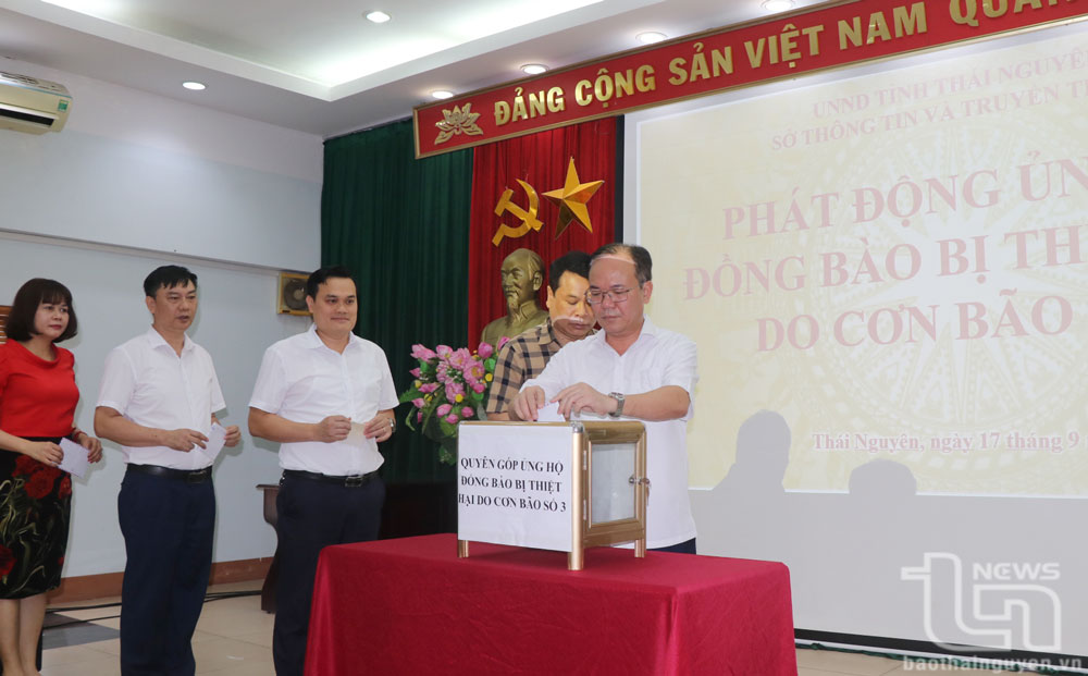 Sở Thông tin và Truyền thông Thái Nguyên phát động ủng hộ nhân dân bị thiệt hại do bão lũ