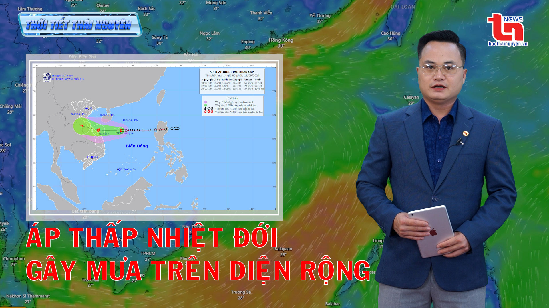 Dự báo thời tiết Thái Nguyên đêm 18 và ngày 19-9