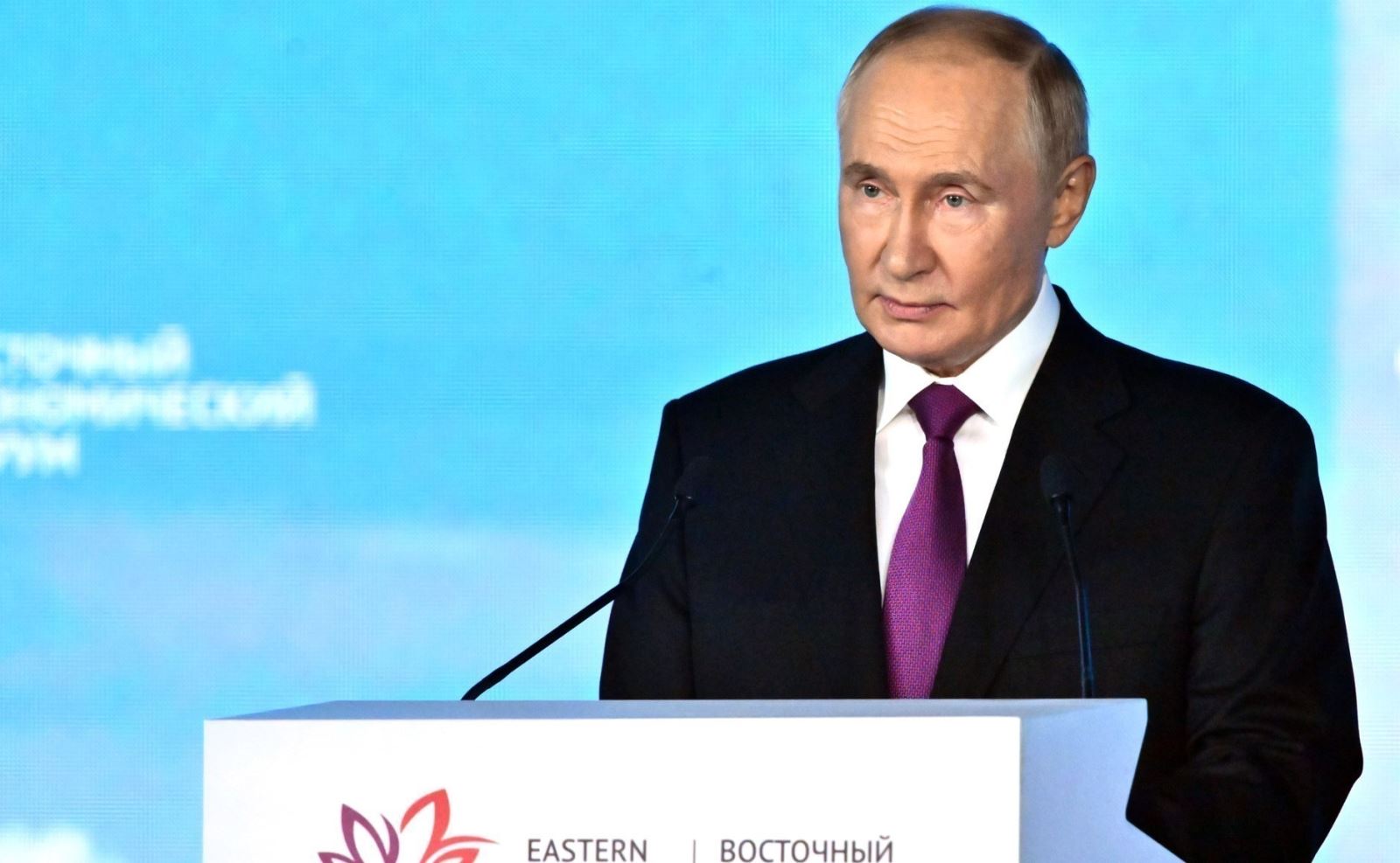 Tổng thống Nga Vladimir Putin phát biểu tại phiên họp toàn thể của Diễn đàn Kinh tế phương Đông lần thứ IX ở Vladivostok, Nga ngày 5/9/2024. Ảnh: AA/TTXVN