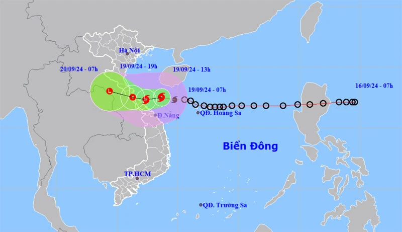 Bão số 4 mạnh cấp 8, giật cấp 10 cách Quảng Bình-Quảng Trị khoảng 190km