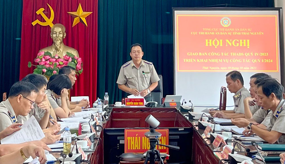 Hội nghị giao ban công tác quý IV/2023 của Cục Thi hành án dân sự tỉnh Thái Nguyên.