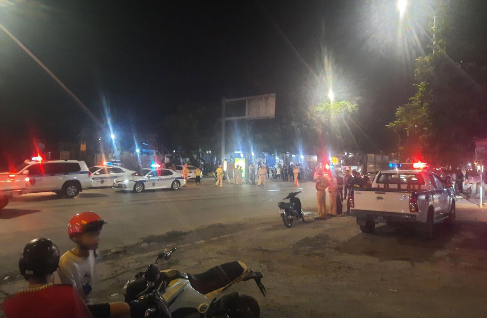 Khu vực đường tròn Tân Long, nơi lực lượng chức năng dừng phương tiện và khống chế lái xe Phạm Quang Ngôi vi phạm nồng độ cồn, chống người thi hành công vụ.