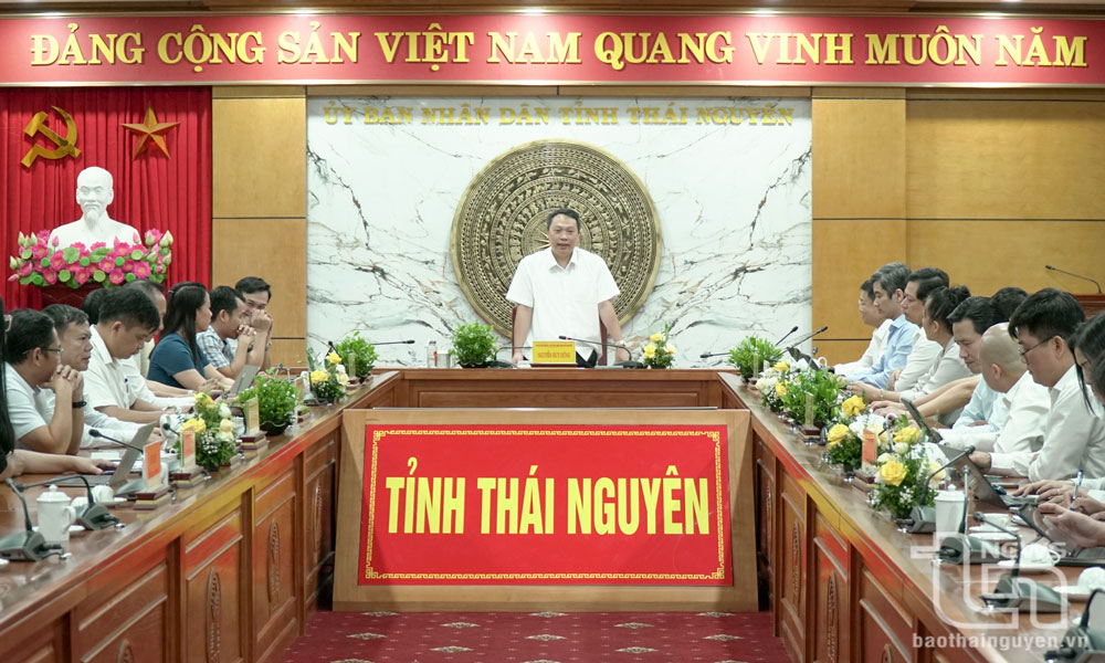 Đồng chí Chủ tịch UBND tỉnh Nguyễn Huy Dũng chủ trì buổi làm việc.
