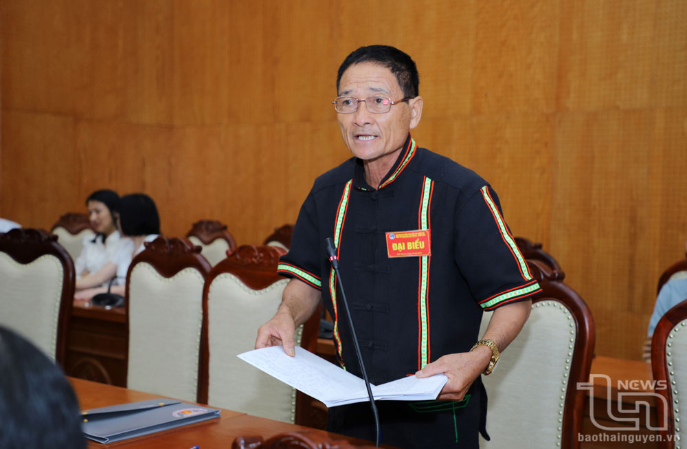 Đại biểu nêu câu hỏi với đồng chí Chủ tịch UBND tỉnh.