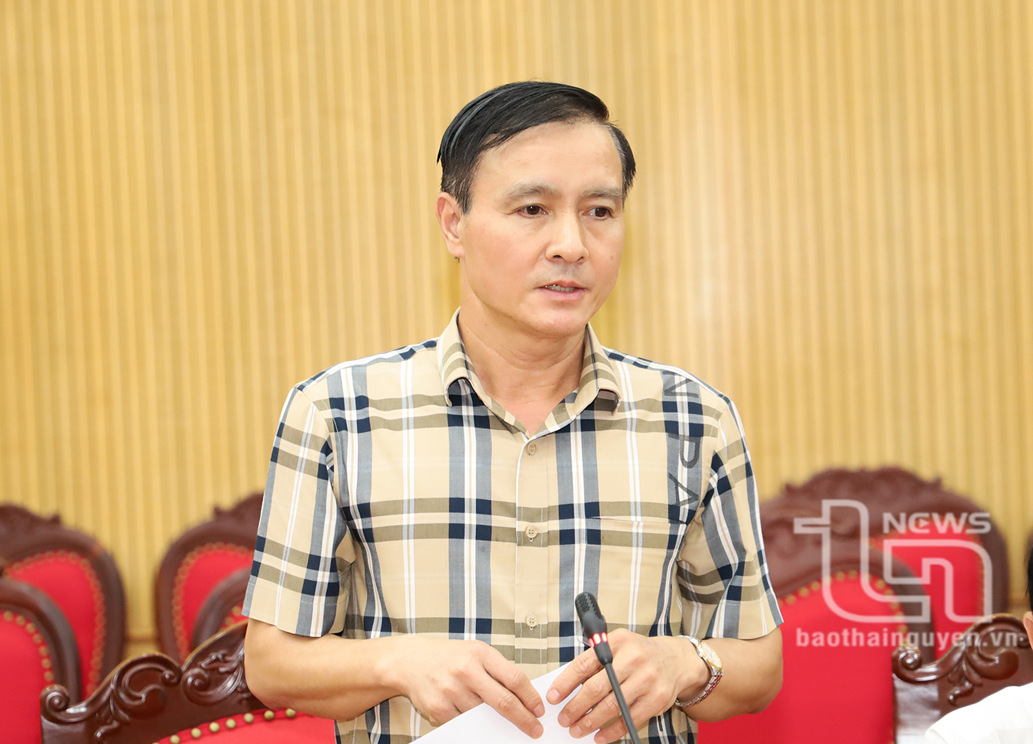 Đồng chí Vũ Duy Hoàng, Ủy viên Ban Thường vụ, Trưởng Ban Tuyên giáo Tỉnh ủy, phát biểu tại Chương trình.
