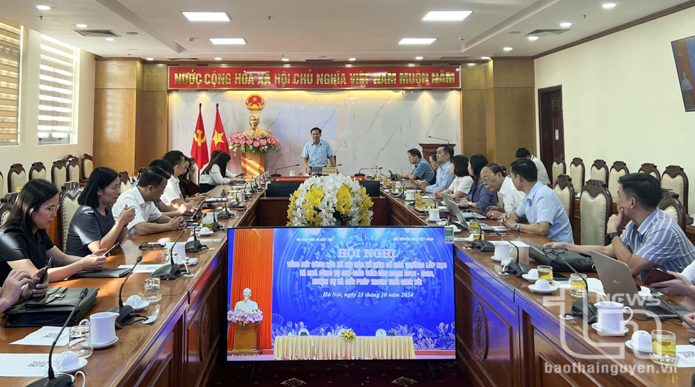 Các đại biểu tham dự Hội nghị điểm cầu Thái Nguyên.