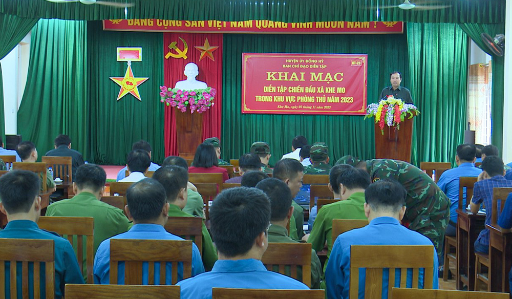 Đồng Hỷ: Diễn tập chiến đấu trong khu vực phòng thủ xã Khe Mo