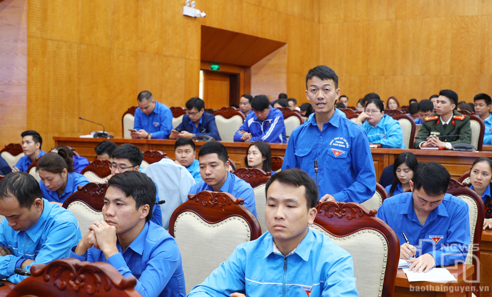 Đại biểu đoàn viên, thanh niên nêu câu hỏi, kiến nghị.
