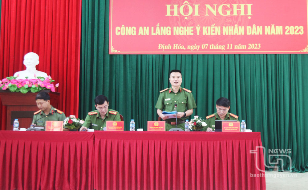 Công an huyện Định Hóa tiếp thu ý kiến đóng góp của nhân dân