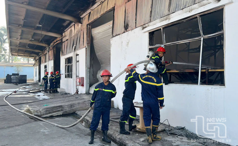 Nhanh chóng khống chế đám cháy tại Công ty TNHH Wiha Việt Nam