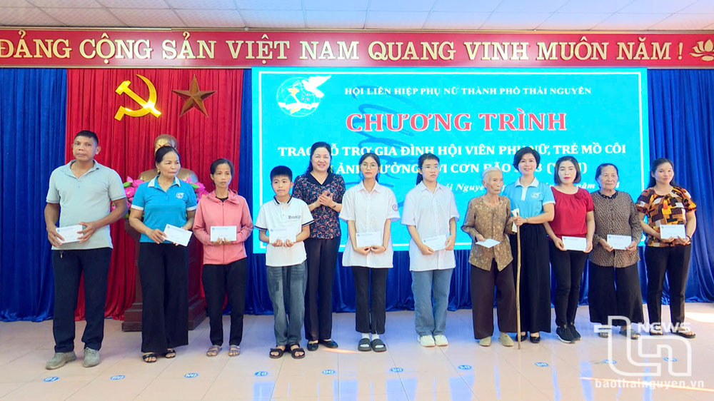 TP. Thái Nguyên: Hỗ trợ hội viên phụ nữ, trẻ mồ côi bị ảnh hưởng bởi thiên tai
