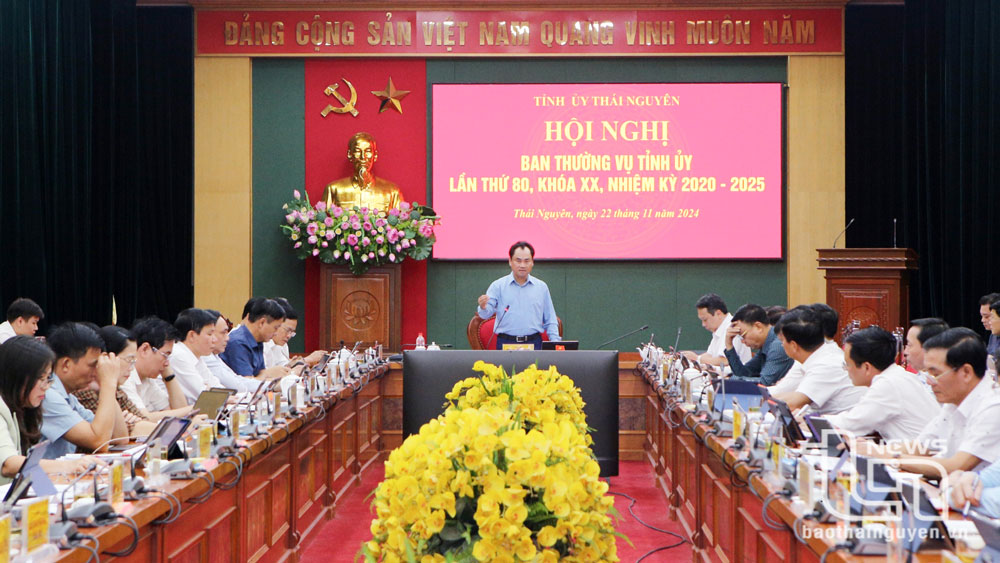 Đồng chí Bí thư Tỉnh ủy Trịnh Việt Hùng chủ trì Hội nghị Ban Thường vụ Tỉnh ủy lần thứ 80, khóa XX, nhiệm kỳ 2020-2025.