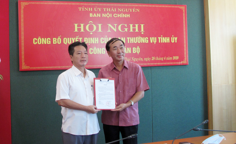 Điều động, bổ nhiệm Phó Trưởng Ban Nội chính Tỉnh ủy